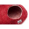 Yeti Pet Cave Pet Bed for Cats and Small Dogs, 100% New Zealand Wool, Red - 2 of 4