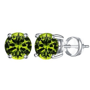 Turandoss Birthstone Stud Earrings for Women - S925 Sterling Silver Flat Back Cartilage Earring Set for Multiple Piercing, Christmas Gifts for Women - 1 of 4