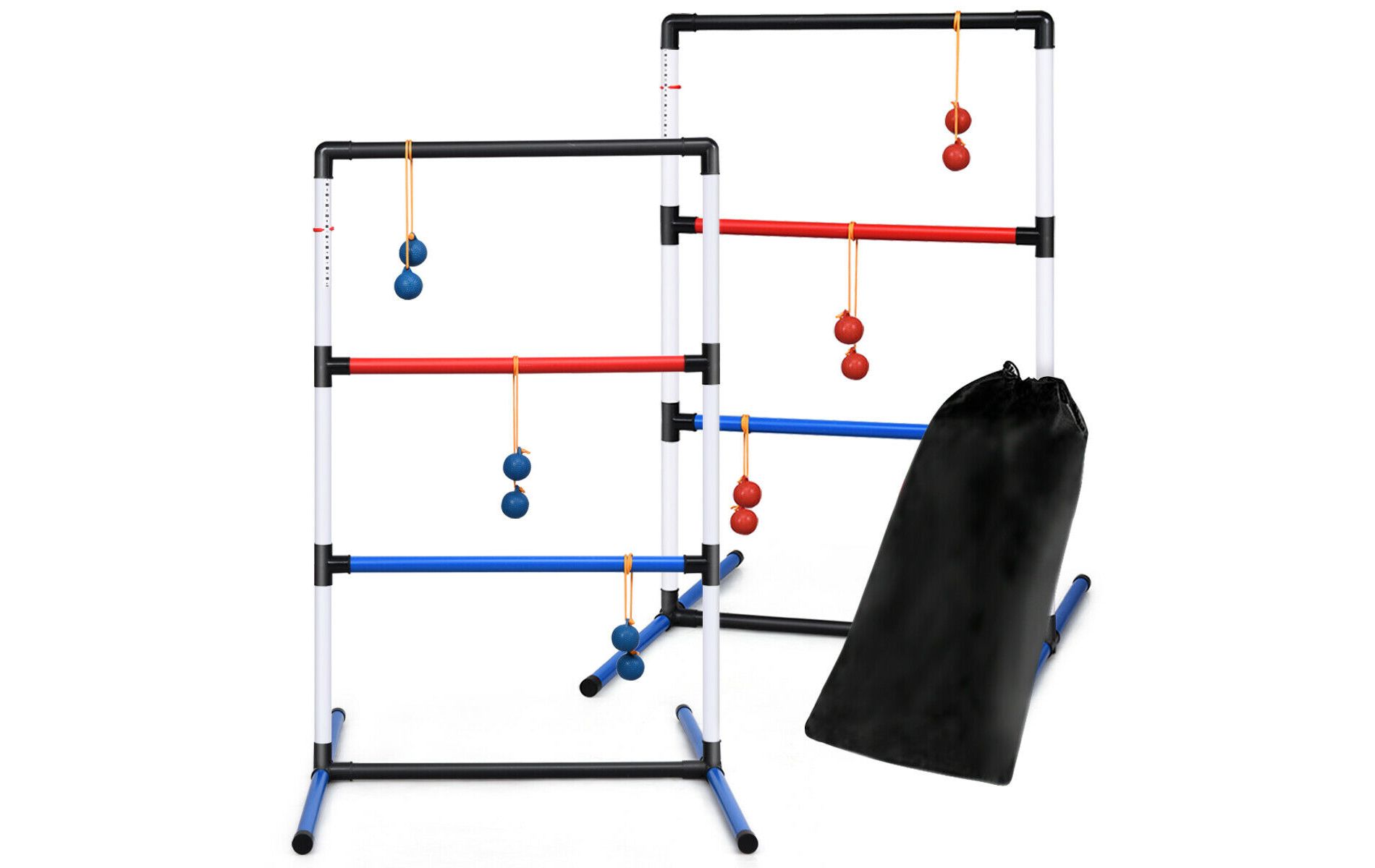Costway Ladder Ball Toss Game Set Indoor Outdoor W/6 Bolas Score Tracker Carrying Bag