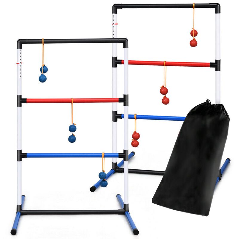 Costway Ladder Ball Toss Game Set Indoor Outdoor W/6 Bolas Score Tracker Carrying Bag, 1 of 11