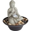 John Timberland Zen Buddha Indoor Tabletop Water Fountain with Light LED 10" High Sitting for Table Desk Office Relaxation - image 4 of 4