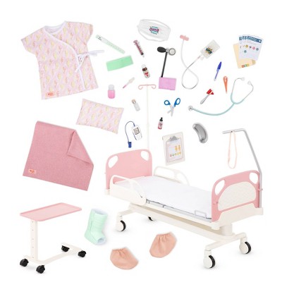 Our Generation Adjustable Hospital Bed & Doctor Set For 18 Dolls