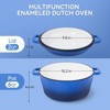 SEVOBAL Pots and Pans 2-in-1 Cast Iron Dutch Oven Pot, Enameled Pots for Bread Baking, Cooking, Stewing, Heavy-Duty Nonstick, Blue, 11"*11"*7" - 3 of 4