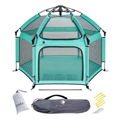 Image of POP 'N GO Baby Playpen - Indoor & Outdoor Playpen for Babies and Toddlers - Baby Beach Tent, Foldable, Portable W/Canopy & Travel Bag-Seafoam