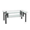 Glass Coffee Table, Rectangle Glass Table With Double Layer Storage Space Modern Transparent Living Room Side Center Table - 2 of 4