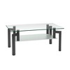 Glass Coffee Table, Rectangle Glass Table With Double Layer Storage Space Modern Transparent Living Room Side Center Table - image 2 of 4