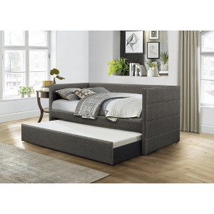 Twin Size Upholstered Daybed with Trundle for Bedroom - 1 of 4
