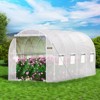 VEVOR 15 x 6.5 x 7 ft Walk-in Tunnel Greenhouse, Portable Plant Hot House with Galvanized Steel Hoops, 1 Top Beam, Diagonal Poles, White - 2 of 4