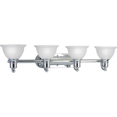 Progress Lighting Madison 4-Light Wall Bracket, Polished Chrome, White Etched Glass