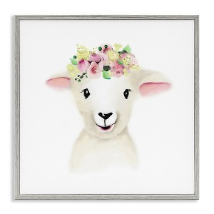 Stupell Industries Baby Lamb Sheep Flower Crown, 17" x 17" - 1 of 4