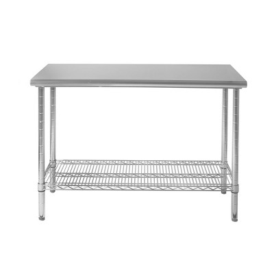 Commercial Stainless Steel Work Table with Chrome Frame