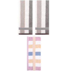 REGALWOVEN 3 Pack Striped Cotton Bathroom Decorative Hand Towels 13" x 29" - 1 of 4