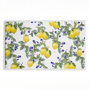 Stupell Industries Kitchen Lemony Stripes Printed Plush Bathroom Floor Mat, design by Anna Quach - 1 of 4