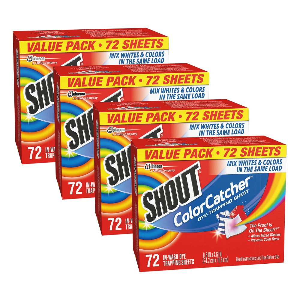Shout Color Catcher Laundry Additive Sheets - 72ct/4pk