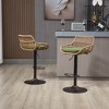 PAGED Height Adjustable Bar Stools Set of 2 Modern Rattan Swivel Counter Stools with Back and Footrest for Dining Room - 2 of 4