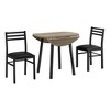 3-Piece Dining Set with Round Table and 2 Armless Chairs - 2 of 4