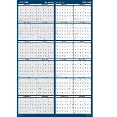 House of Doolittle 2022-2023 24" x 37" Wall Calendar Classic White/Blue 3964-22