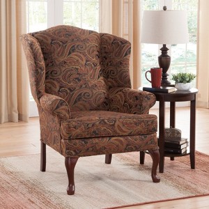 Comfort Pointe Paisley Traditional Wingback Accent Chair - 1 of 4