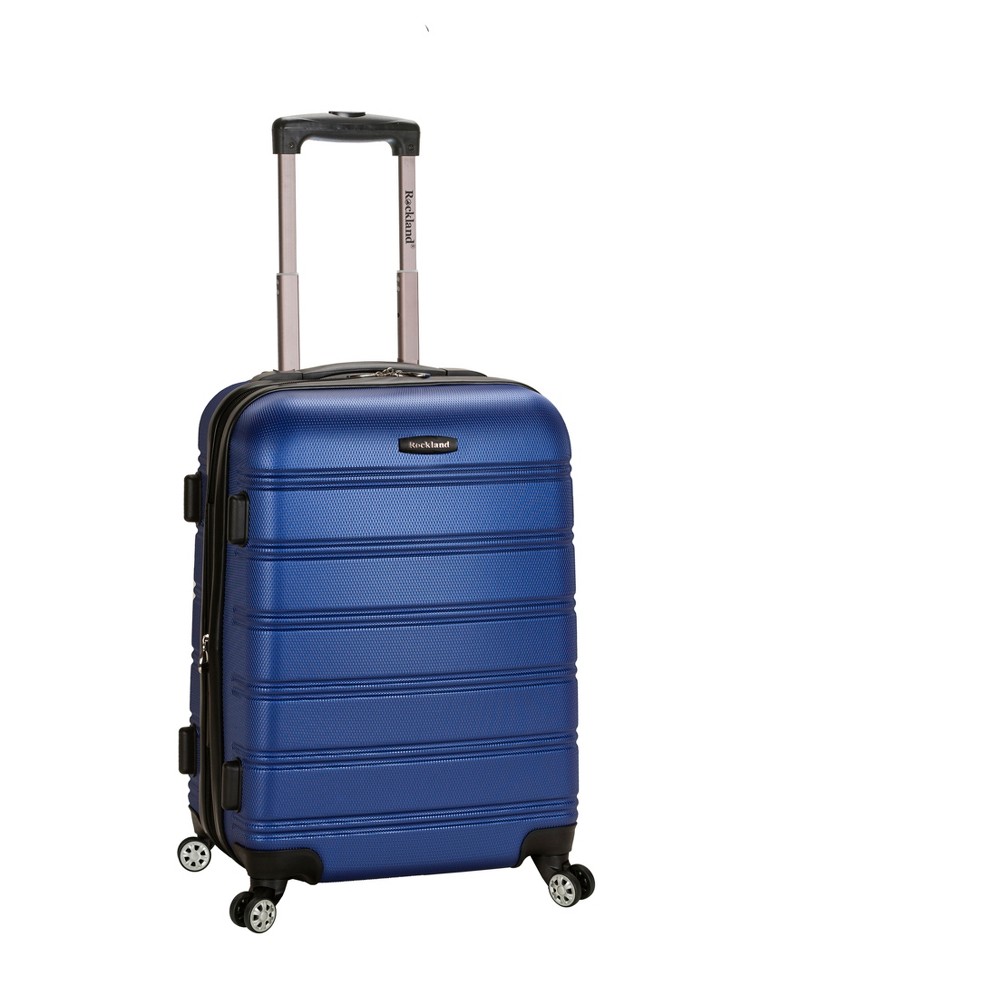 Photos - Luggage Rockland Melbourne Expandable Hardside Carry On Spinner Suitcase - Blue 