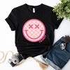 Simply Sage Market S.W.Smiley Pink Checker Smiley Face Short Sleeve Tee - 3 of 4