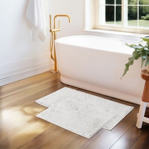 Soft Absorbent Chenille Bath Mat Rug with Anti-Skid Rubber Backing - Becky Cameron - 1 of 4
