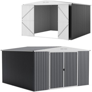 Acekool 8x7 FT Metal Outdoor Storage Shed, Lockable Door, Vents, Sloped Roof for Patio & Lawn - 1 of 4