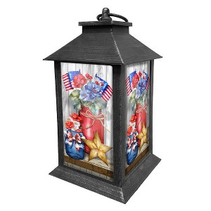 Briarwood Lane Summer Lantern 13.5" x 5.5" x 5.5" American Flowers For Summer Lantern - 1 of 3