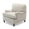 Polyester Fabric Arm Chair with High-Density Foam, Pocket Spring Seat, and Walnut Wood Legs - 4 of 4