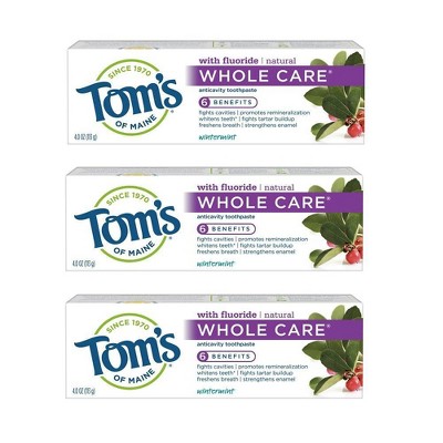 Tom's of Maine Whole Care Wintermint Toothpaste - 3pk/4oz