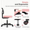 Sevobal Task And Office Chairs Low-Back Mesh Armless Office Chair, Swivel Rolling Chair No Arms With Lumbar Support, Pink, 16.5"*17.9"*34.8" - 4 of 4