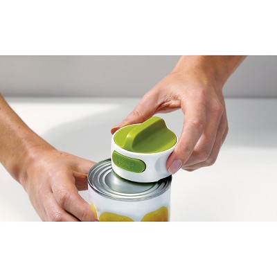 Green and White Compact Stainless Steel Can Opener