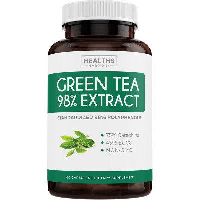 Green Tea Extract Capsules, Antioxidant and Weight Loss Supplement, Health's Harmony, 60ct