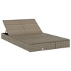 vidaXL Sunbed Grey PE rattan, Steel Double Adjustable Armrests Sunbed - 3 of 4