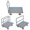 Steel Panel Truck, 2000 LBS Capacity Lumber Cart Drywall Dolly Cart, 36 x 24 Inch Flatbed Cart Dolly with 6" Swivel Brake Wheels, Platform Truck - 2 of 4