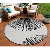 Black And Ivory Abstract Washable Indoor Outdoor Area Rug - 2 of 4