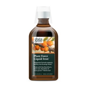 Gaia Herbs Plant Force Liquid Iron - Vegetarian Iron Supplement to Help Maintain Healthy Iron & Energy Levels - 8.5 Fl Oz - 1 of 4