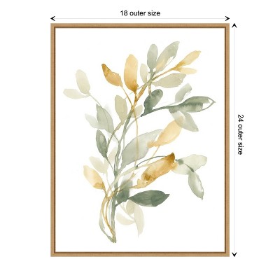 Sage and Sienna Leaves Abstract Canvas Wall Art 18x24