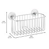 Reo Power Lock Suction Bathroom Shower Caddy Basket for Shampoo, Conditioner, Soap - Stainless Steel - 3 of 4
