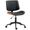 HOMCOM Home Office Chair No Arms with Wheels, PU Leather Mid Back Desk Chair with Adjustable Height, 360 Swivel for Office, Meeting Room, Black - 4 of 4