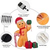 Angel Sar 8FT Inflatable Gingerbread Man, LED Lighted Christmas Decoration with Candy Cane and Gift Boxes, for Indoor Outdoor Use - 4 of 4