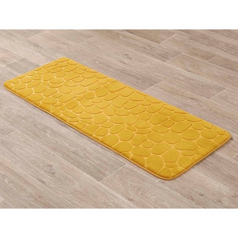 Evideco French Home Goods Yellow Mustard Bath Rug Runner Mat Memory ...