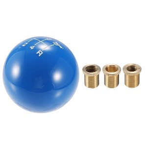 Unique Bargains Car Manual 4 Speed Ball Gear Shift Knob Universal Black with Adapters 1 Set - 1 of 4