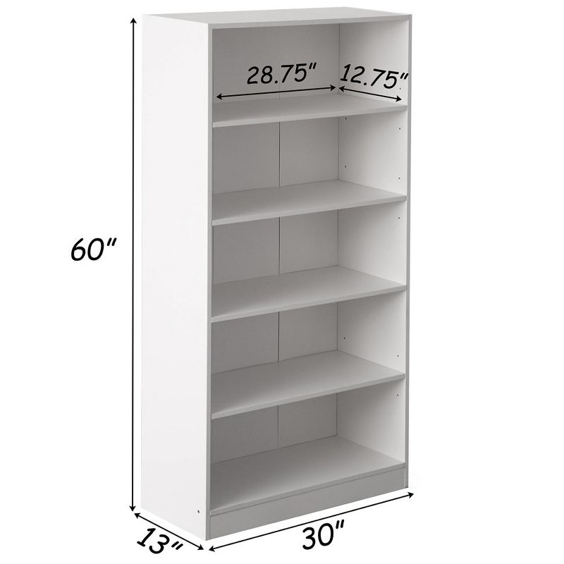 Freestanding Classic Wooden Display Bookshelf, Floor Standing Bookcase, with 5 Open Display Shelves, 4 of 7