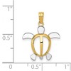 Black Bow Jewelry 14k Yellow Gold and White Rhodium Sea Turtle Pendant - 4 of 4