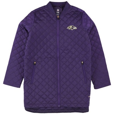 G-III Sports Womens Baltimore Ravens Quilted Jacket, Purple, Small
