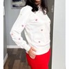 Women's Cross-stitch Heart Pullover Sweater - Fate - 2 of 3