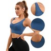 INSPIRE CHIC 2 Pcs Women's U Back V-Neck Padded Workout Crop Top with Built-in Bra Sports Bras - 3 of 4
