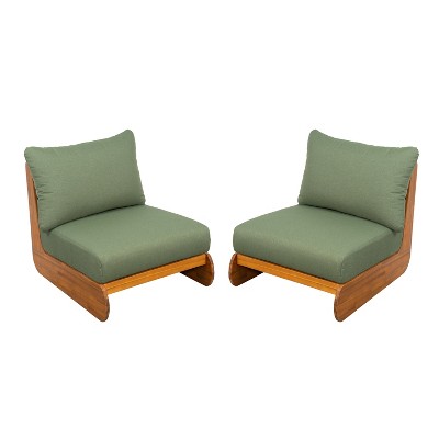 Christopher Knight Home Ansonia Mid-Century Modern Outdoor Acacia Wood Club Chair with Water-Resistant Cushion