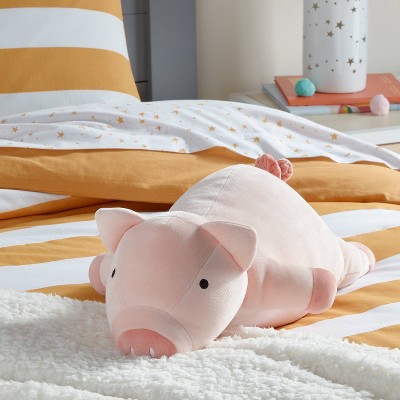 Детские мягкие игрушки Pillowfort Pig Weighted Plush Kids' Throw Pillow Pink — фото 2
