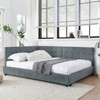 RISOKEYS Full Size L-Shaped Daybed - Velvet Upholstered Sofa Bed Frame with Wood Slats for Living Room,Bedroom - No Box Spring Needed - 2 of 4